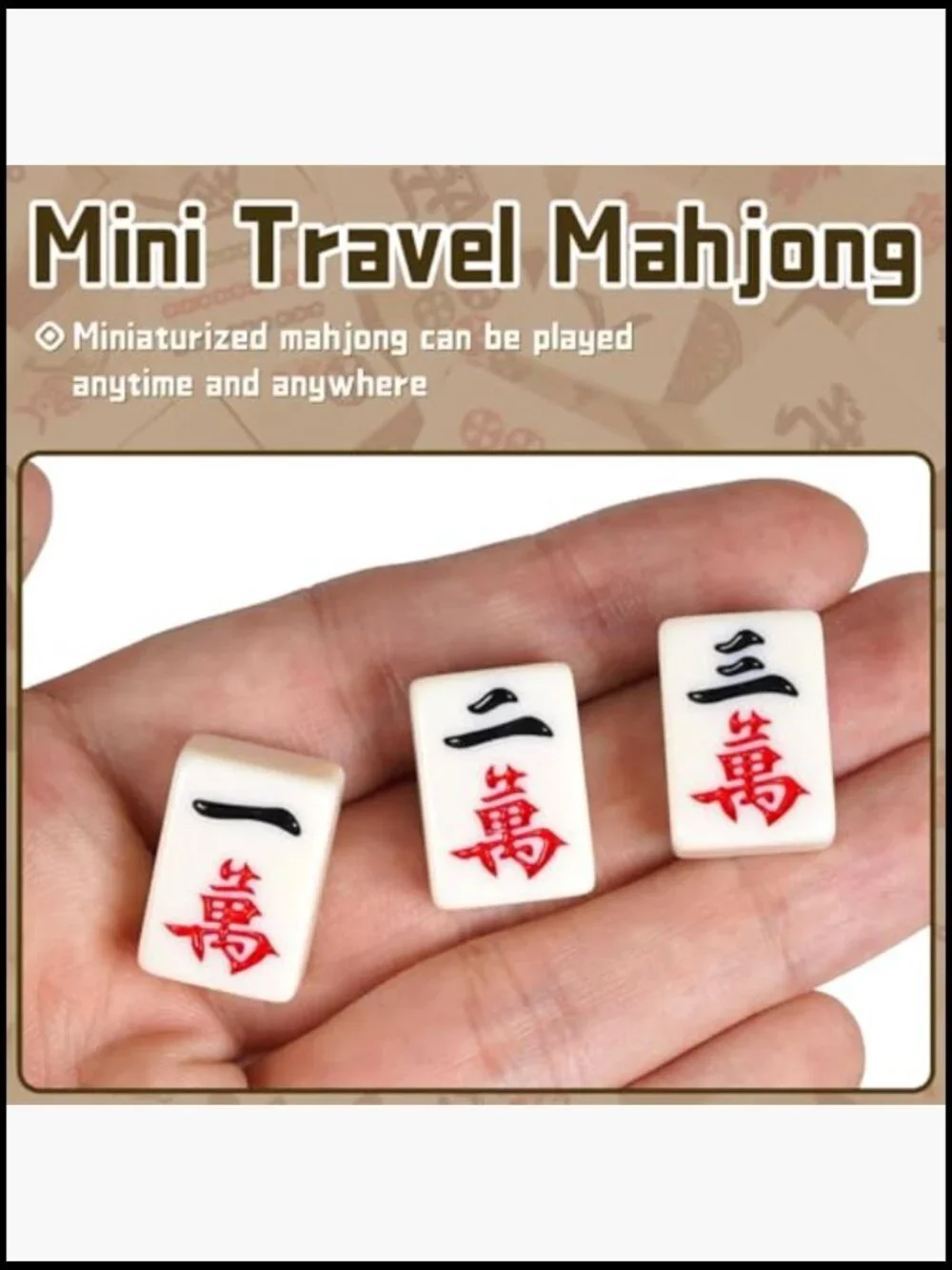 Portable Mini Chinese Mahjong Set 146 Tiles Compact Travel Case - Picture 5 of 7